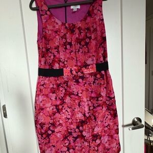 LOFT Pink Sheath Mini Dress Sleeveless Scoop Neck with pockets Size 10